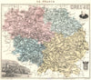 CREUSE. Creuse département.  Guéret vignette. Vuillemin 1903 old antique map
