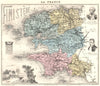 FINISTÈRE. Finistère département.  Quimper vignette. Vuillemin 1903 old map