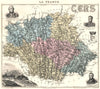 GERS. Gers département.  Auch vignette. Vuillemin 1903 old antique map chart