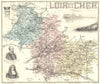LOIR-ET-CHER. Loir-et-Cher département.  Blois vignette. Vuillemin 1903 map