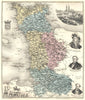 MANCHE. Manche département.  Saint-Lô vignette. Vuillemin 1903 old antique map