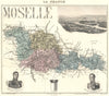 MOSELLE. Moselle département.  Metz vignette. Vuillemin 1903 old antique map