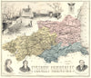 PYRÉNÉES-ORIENTALES. département. Perpignan. Vuillemin 1903 old antique map