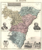 BAS-RHIN. Bas-Rhin département.  Strasbourg vignette. Vuillemin 1903 old map