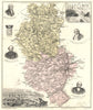 RHÔNE. Rhône département.  Lyon vignette. Vuillemin 1903 old antique map chart