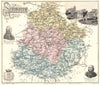 SARTHE. Sarthe département.  Le Mans vignette. Vuillemin 1903 old antique map