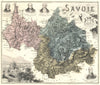 SAVOIE. Savoie département.  Chambéry vignette. Vuillemin 1903 old antique map