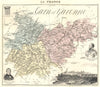 TARN-ET-GARONNE. département. Montauban vignette. Vuillemin 1903 old map