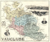 VAUCLUSE. Vaucluse département.  Avignon vignette. Vuillemin 1903 old map