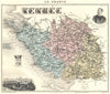 VENDÉE. Vendée département.  La Roche-sur-Yon vignette. Vuillemin 1903 old map
