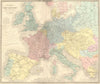 EUROPE. Carte Topographique Chemins de Fer. Railways. LARGE 1903 old map