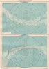 ASTRONOMICAL MAPS. Northern & Southern Hemispheres. BARTHOLOMEW 1891 old