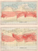 WORLD. Climate; Isotherms for January & July. BARTHOLOMEW 1891 old antique map