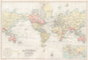 WORLD. Commercial map showing the British Empire. BARTHOLOMEW 1891 old