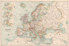 EUROPE. Inset in the time of Charlemagne, Charles V (16C) & Napoleon 1891 map