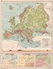 EUROPE PHYSICAL.January & July Isotherms.Temperature range.BARTHOLOMEW 1891 map