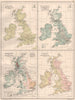 BRITISH ISLES.Produce Population Rainfall Tides River Basins Watersheds 1891 map