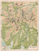 ENGLISH LAKE DISTRICT. Cumberland Cumbria. BARTHOLOMEW 1891 old antique map