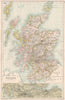 SCOTLAND.with counties.Inset central belt Glasgow Edinburgh.BARTHOLOMEW 1891 map