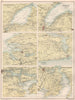 IRISH TOWNS & HARBOURS. Londonderry Belfast Sligo Galway Cork Waterford 1891 map