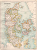 DENMARK.with Schleswig-Holstein;Inset Copenhagen;Bornholm.BARTHOLOMEW 1891 map