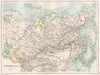NORTHERN ASIA. Russian & Chinese Empires Japan Korea Siberia Turkestan 1891 map