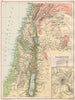 PALESTINE PHYSICAL. Relief. Inset Jerusalem environs. BARTHOLOMEW 1891 old map