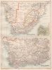 SOUTH AFRICA. Cape Colony Damaraland Bechuanaland; Ins. Cape Town 1891 old map