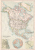 NORTH AMERICA. Inset Chicago & the Panama Canal. BARTHOLOMEW 1891 old map