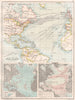 NORTH ATLANTIC. Shipping routes Telegraph cables Depths Currents 1891 old map