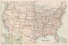 USA. Shows Oklahoma Territory. San Francisco & New Orleans. BARTHOLOMEW 1891 map