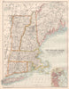 NEW ENGLAND & LONG ISLAND.Maine NH Vermont MA Connecticut.Inset Boston 1891 map