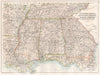 SOUTHEASTERN USA.Tennessee,Georgia,Mississippi,Alabama,AR FL panhandle 1891 map
