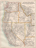 WESTERN USA. California Nevada Oregon Washington Idaho Utah Arizona 1891 map