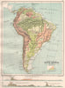 SOUTH AMERICA. Amazon basin, Bolivia-Brazil & Argentina-Chile sections 1891 map