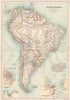 SOUTH AMERICA. Inset Buenos Aires Valparaiso Falklands Rio de Janeiro 1891 map