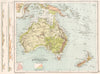 AUSTRALASIA PHYSICAL. N-S and W-E sections across Australia 1891 old map