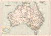 AUSTRALIA. Showing states & unexplored areas. Inset Albany 1891 old map