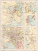AUSTRALIAN CITIES. Sydney Melbourne Brisbane Hobart Adelaide 1891 old map