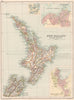 NEW ZEALAND NORTH ISLAND. Showing counties. Auckland & Wellington 1891 old map