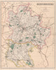 BEDFORDSHIRE. County map. Luton & Biggleswade parliamentary boroughs.PHILIP 1902