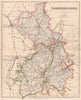 CAMBRIDGESHIRE. County map. Wisbach Newmarket Chesterton divisions. PHILIP 1902