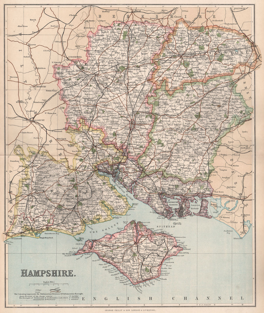 HAMPSHIRE. County map. Constituencies. Isle of Wight.New Forest. PHILIP 1902