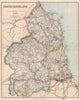 NORTHUMBERLAND.County map.Hexham Tyneside Wansbeck Berwick divisions.PHILIP 1902