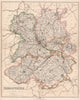 SHROPSHIRE. County map. Ludlow Oswestry Newport Wellington divisions.PHILIP 1902
