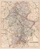 STAFFORDSHIRE. County map. Divisions & parliamentary boroughs. PHILIP 1902