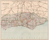 SUSSEX. Rye E Grinstead Eastbourne Lewes Chichester Horsham divs.PHILIP 1902 map