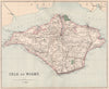 ISLE OF WIGHT. Showing railways (now mostly disused) & roads. PHILIP 1902 map