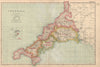 CORNWALL. Showing Parliamentary divisions, boroughs & parks. BACON 1936 map