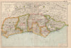 SUSSEX. Showing Parliamentary divisions, boroughs & parks. BACON 1936 old map